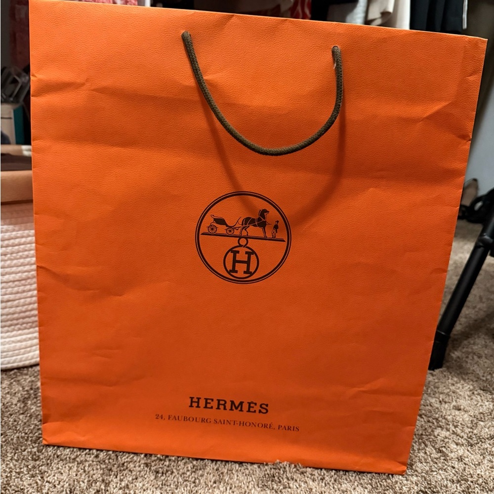 Hermès Orange Shopping Bag